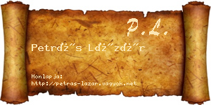 Petrás Lázár névjegykártya